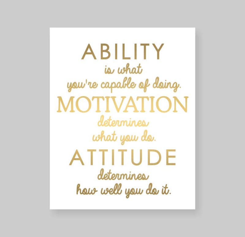 Susie Arts 8X10 Unframed Inspirational Attitude Real Gold Foil Art Print Quotes Wall Poster Home Decor Motivational Art Christmas gifts V165 - Image 2